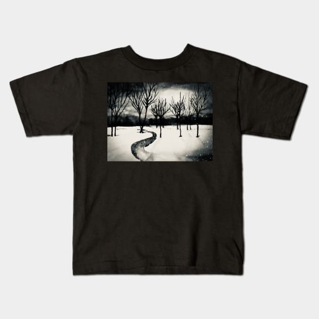 Winter Night No. 5 Kids T-Shirt by asanaworld